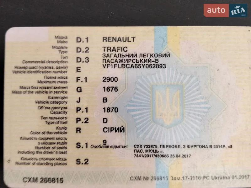 Минивэн Renault Trafic 2004 в Чернигове документ