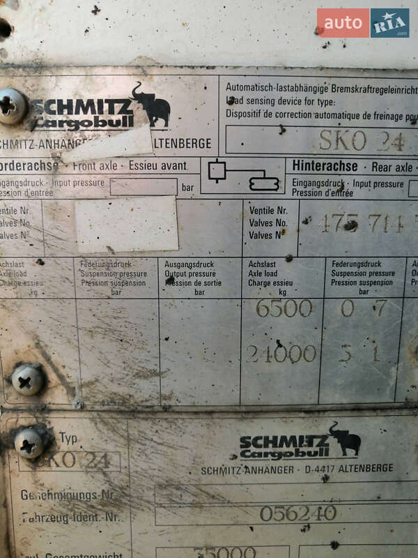 Рефрижератор напівпричіп Schmitz Cargobull SKO 24 1991 в Каневі