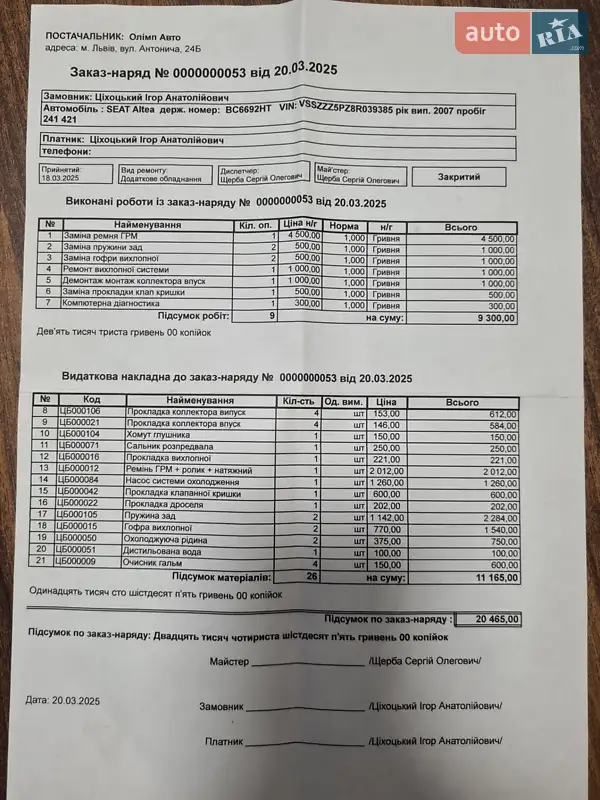 Мінівен SEAT Altea XL 2007 в Львові документ