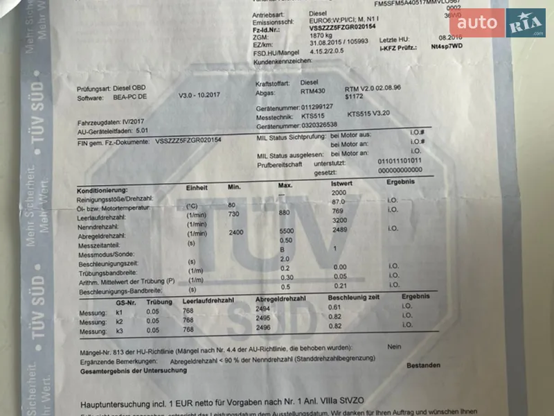 Универсал SEAT Leon 2015 в Киеве документ