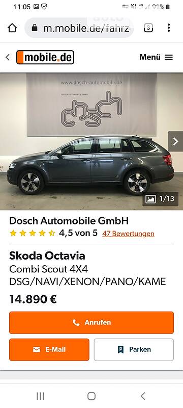 Универсал Skoda Octavia Scout 2016 в Каменец-Подольском