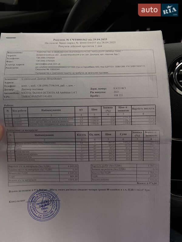 Лифтбек Skoda Octavia 2021 в Днепре