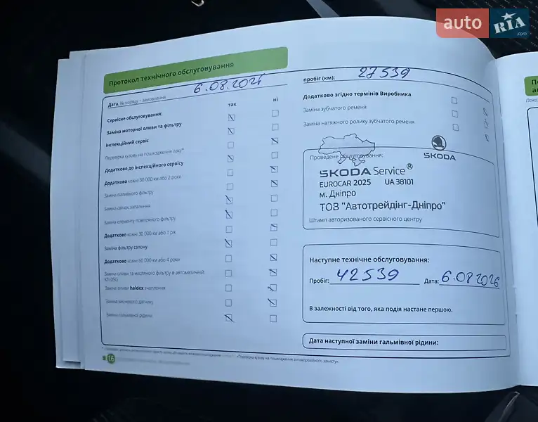 Лифтбек Skoda Octavia 2021 в Днепре документ