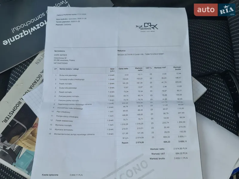 Универсал Skoda Octavia 2012 в Остроге документ