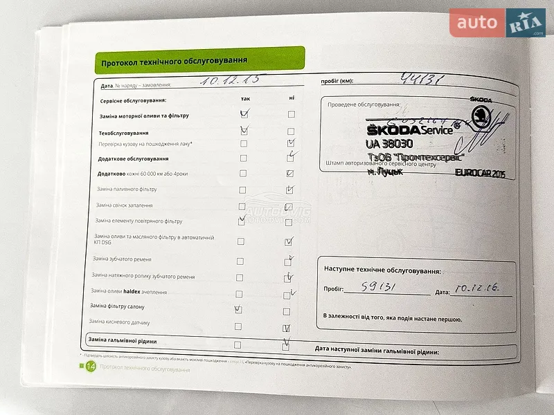 Лифтбек Skoda Octavia 2014 в Луцке документ
