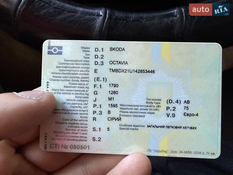 Лифтбек Skoda Octavia 2003 в Черкассах документ