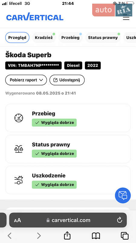 Лифтбек Skoda Superb 2022 в Луцке