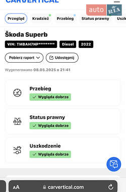 Лифтбек Skoda Superb 2022 в 