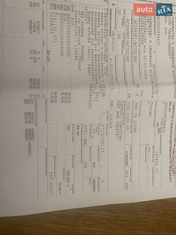Внедорожник / Кроссовер Skoda Yeti 2011 в Луцке