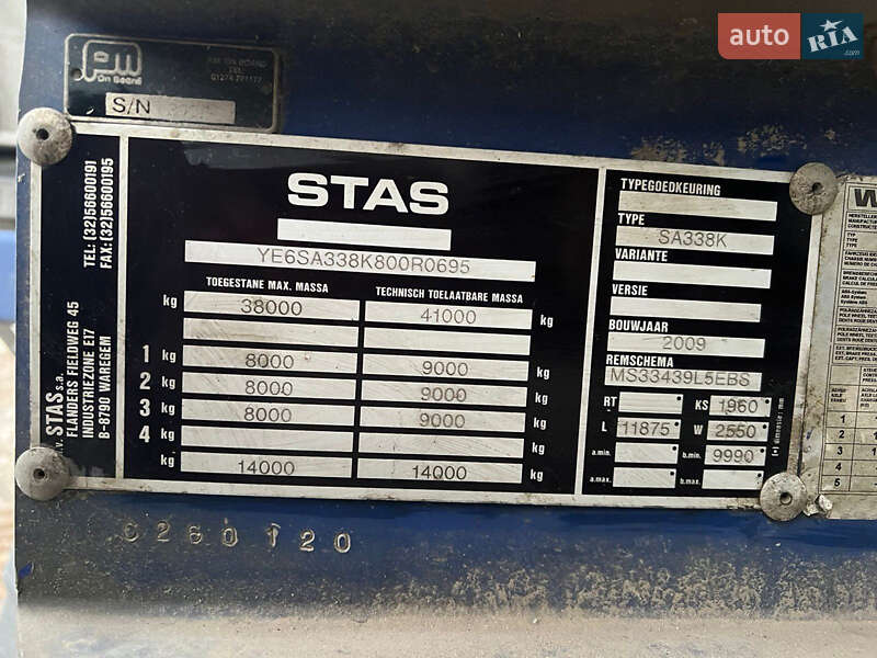 Бортовий напівпричіп STAS SA33-8K 2009 в Києві