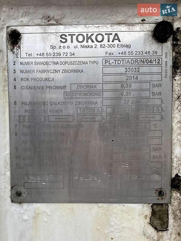 Цистерна Stokota OPL 2014 в Ровно