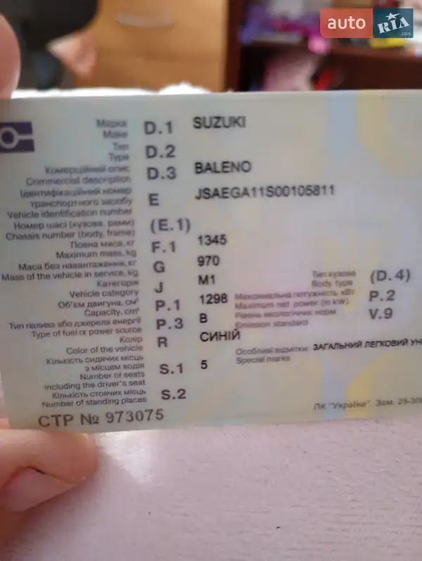 Хэтчбек Suzuki Baleno 1995 в Ирпене документ