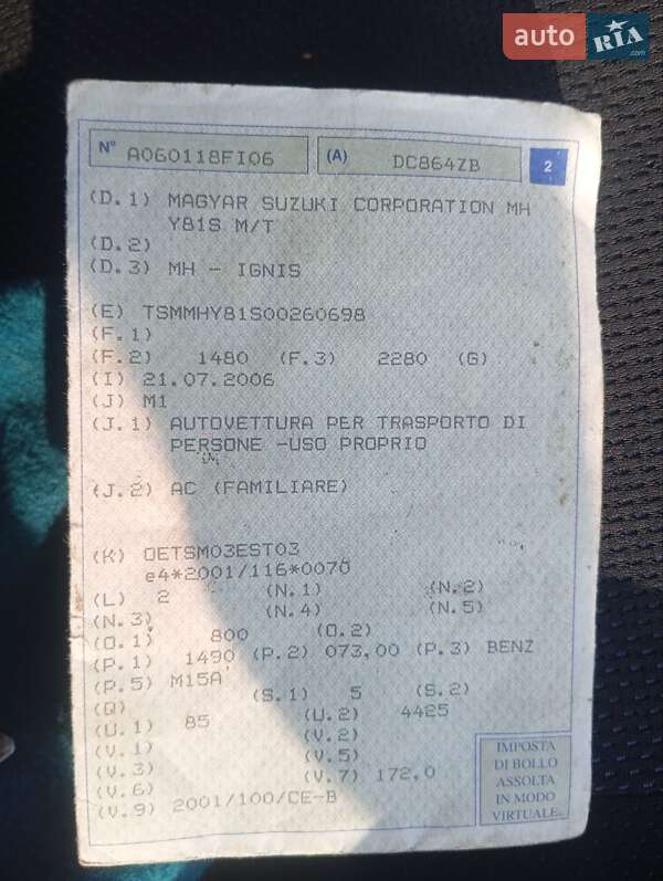 Универсал Suzuki Ignis 2006 в Овидиополе фото 15 Универсал Suzuki Ignis 2006 в Овидиополе