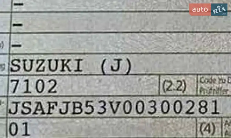 Внедорожник / Кроссовер Suzuki Jimny 2005 в Борщеве документ