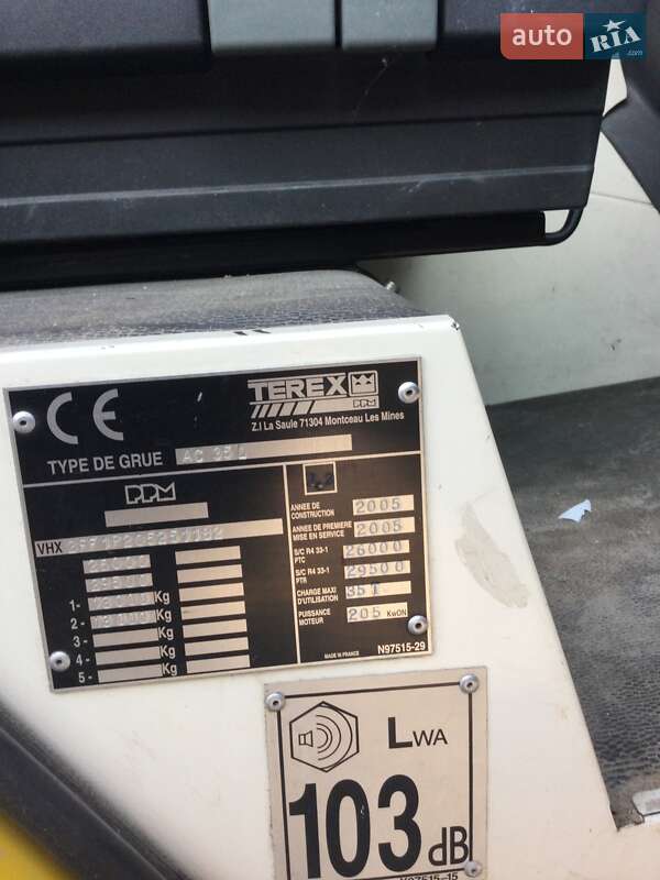 Автокран Terex AC 35L 2005 в Ковеле фото 14 Автокран Terex AC 35L 2005 в Ковеле