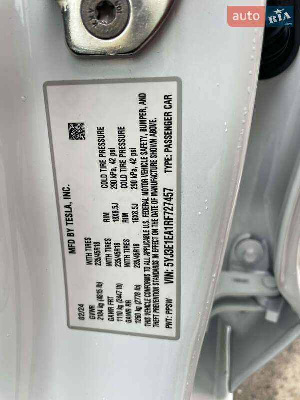 Седан Tesla Model 3 2024 в Ровно фото 12 Седан Tesla Model 3 2024 в Ровно