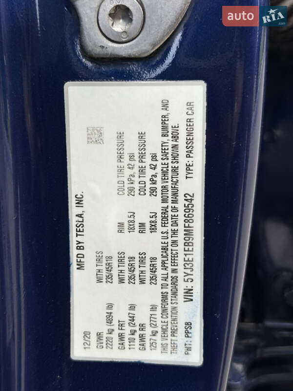 Седан Tesla Model 3 2020 в Харькове фото 53 Седан Tesla Model 3 2020 в Харькове