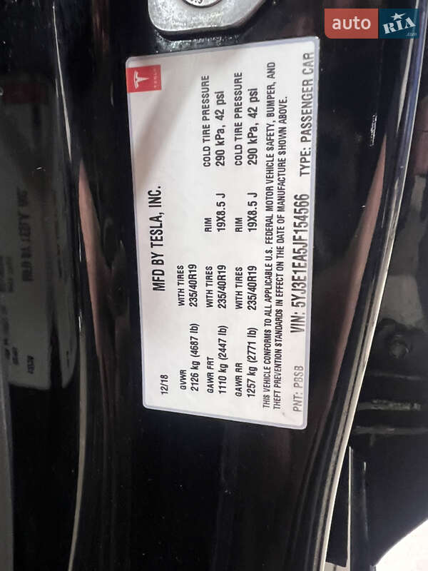 Седан Tesla Model 3 2019 в Львове фото 27 Седан Tesla Model 3 2019 в Львове