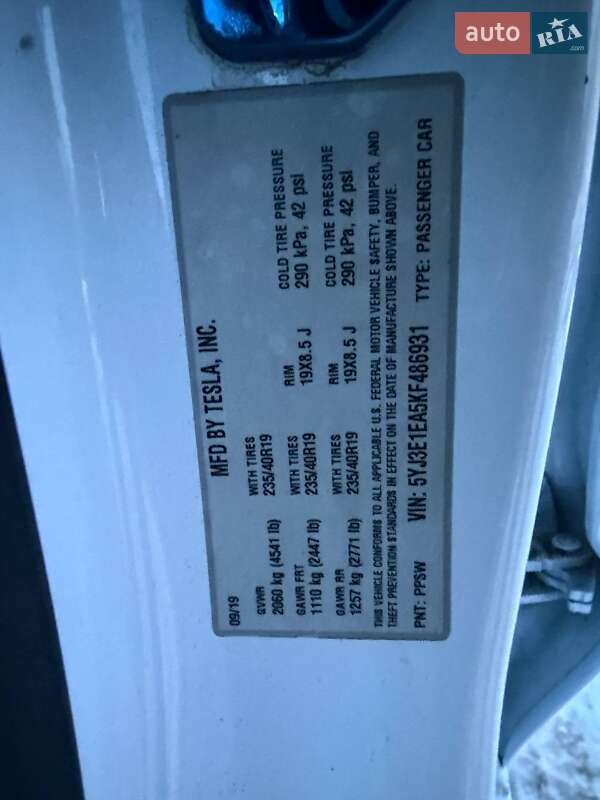 Седан Tesla Model 3 2019 в Луцке фото 19 Седан Tesla Model 3 2019 в Луцке