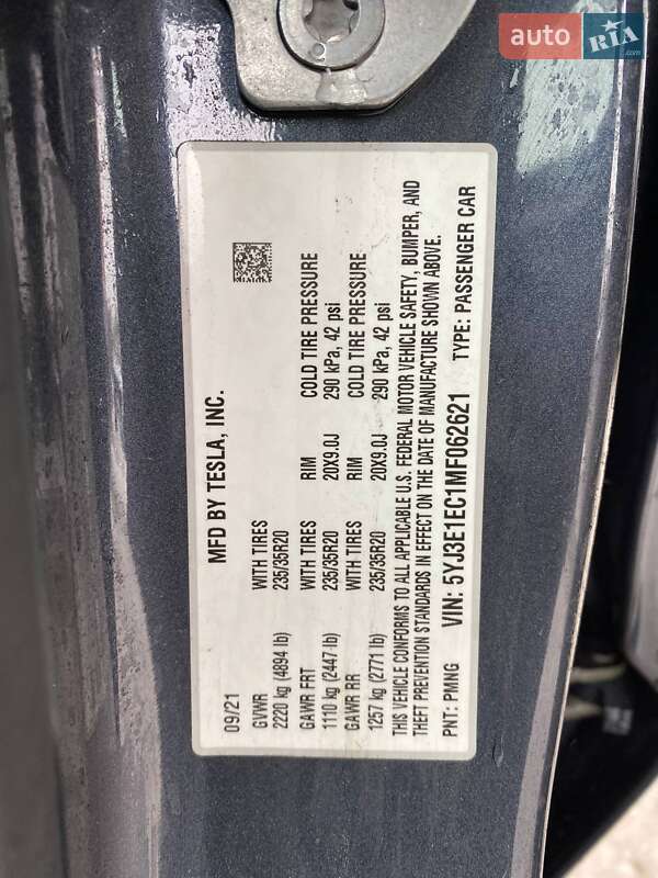 Седан Tesla Model 3 2021 в Львове фото 19 Седан Tesla Model 3 2021 в Львове