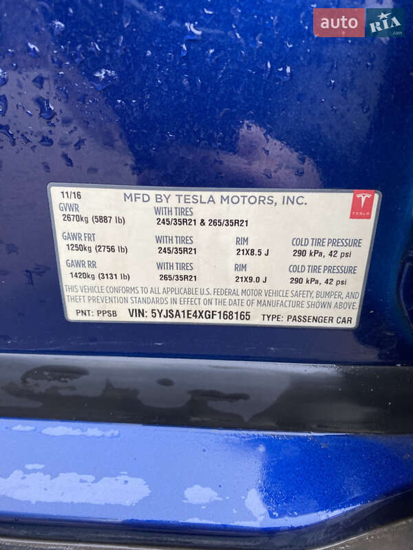 Лифтбек Tesla Model S 2016 в Житомире фото 11 Лифтбек Tesla Model S 2016 в Житомире