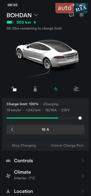 Ліфтбек Tesla Model S 2017 в Луцьку