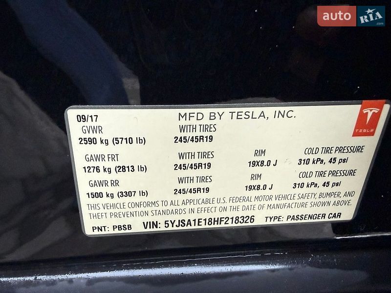 Лифтбек Tesla Model S 2018 в Ковеле