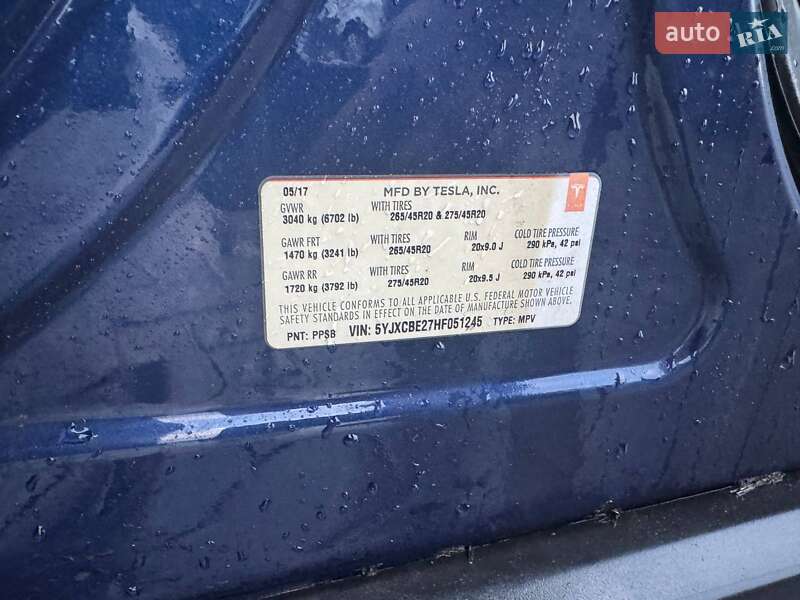 Позашляховик / Кросовер Tesla Model X 2017 в Луцьку фото 32 Позашляховик / Кросовер Tesla Model X 2017 в Луцьку