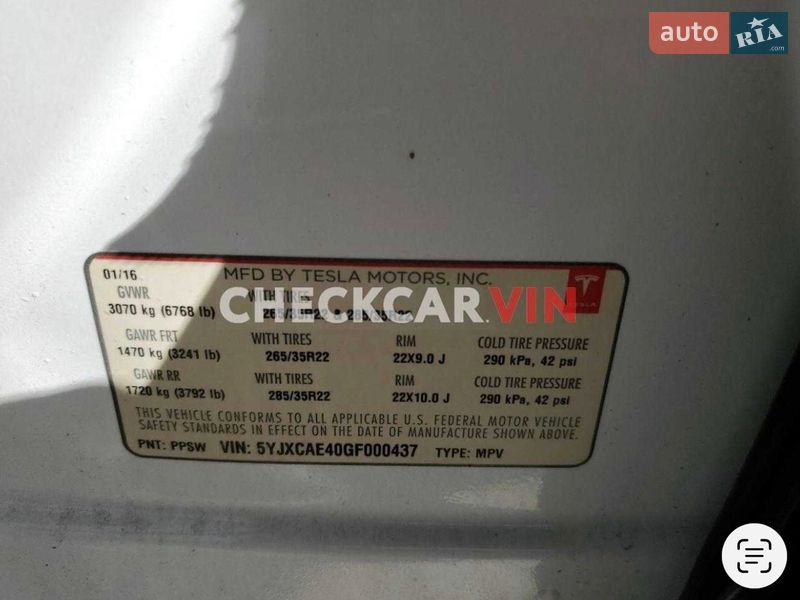 Позашляховик / Кросовер Tesla Model X 2016 в Рівному фото 3 Позашляховик / Кросовер Tesla Model X 2016 в Рівному