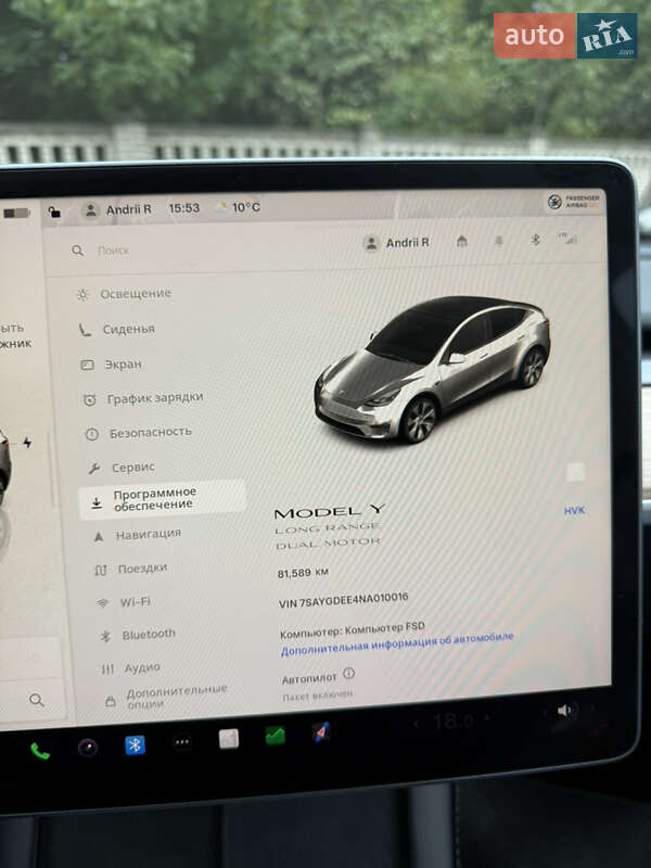 Позашляховик / Кросовер Tesla Model Y 2022 в Вінниці фото 32 Позашляховик / Кросовер Tesla Model Y 2022 в Вінниці