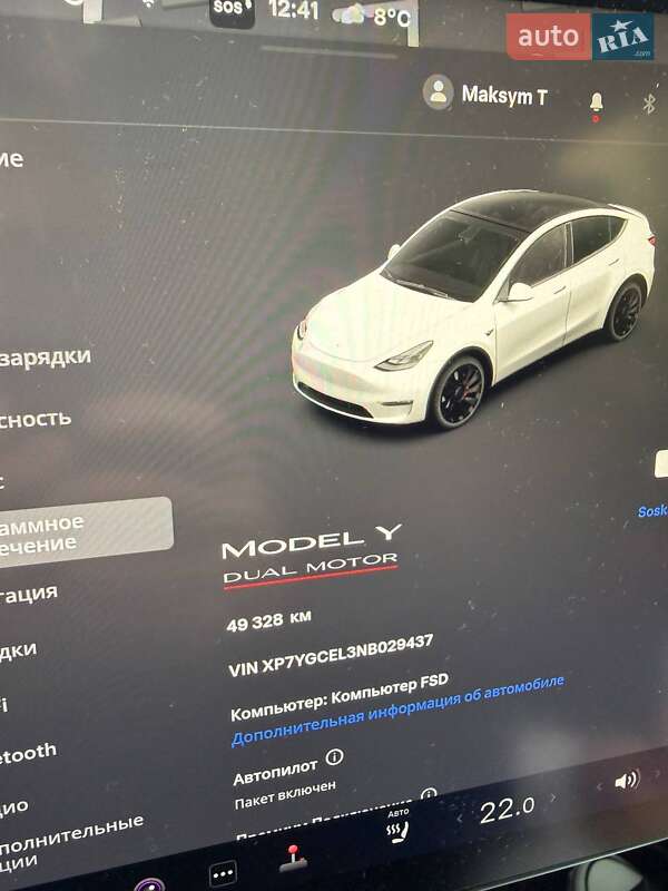 Внедорожник / Кроссовер Tesla Model Y 2022 в Киеве