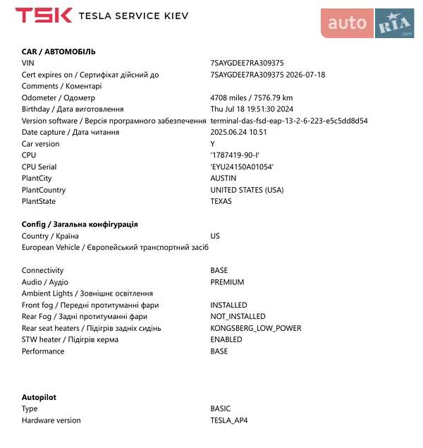 Внедорожник / Кроссовер Tesla Model Y 2024 в Киеве фото 19 Внедорожник / Кроссовер Tesla Model Y 2024 в Киеве