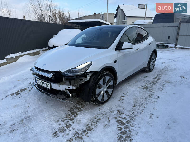2021 Tesla Model Y, VIN 5YJYGDEE6MF218607:plate — фото 1 (autoria)