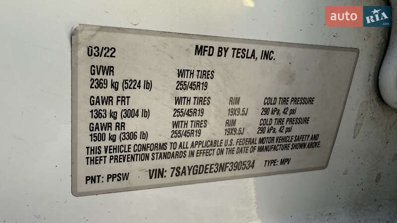 Позашляховик / Кросовер Tesla Model Y 2022 в Луцьку