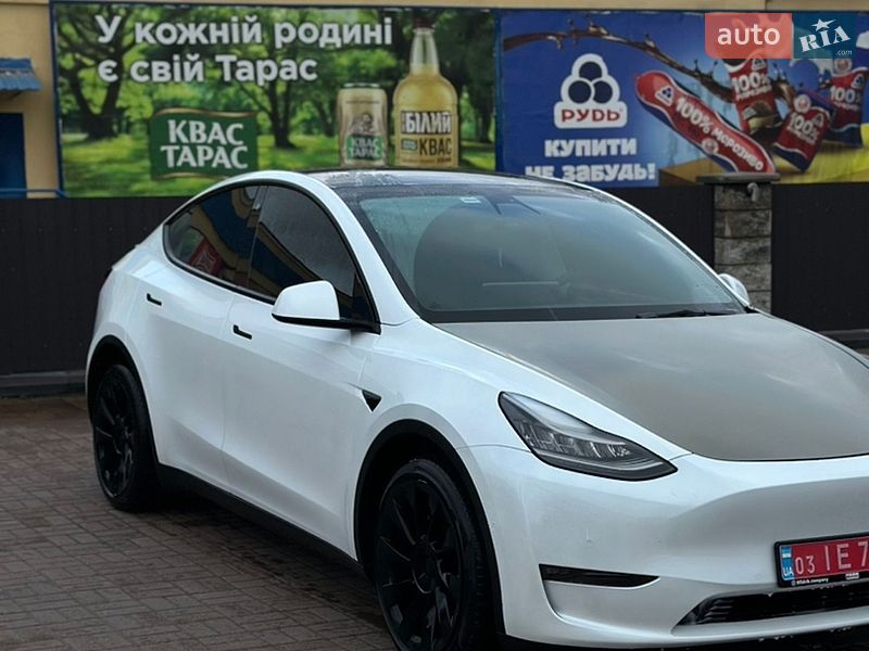 2021 Tesla Model Y, VIN 5YJYGDEE4MF097365:plate — фото 1 (autoria)