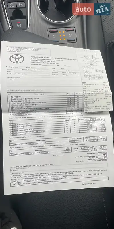 Седан Toyota Camry 2023 в Києві документ 5 фото Седан Toyota Camry 2023 в Києві документ