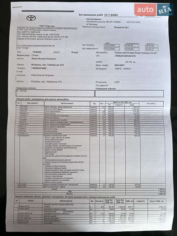 Внедорожник / Кроссовер Toyota Land Cruiser Prado 2021 в Житомире фото 41 Внедорожник / Кроссовер Toyota Land Cruiser Prado 2021 в Житомире