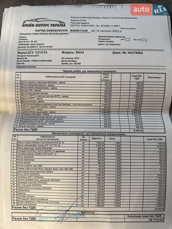 Позашляховик / Кросовер Toyota RAV4 2010 в Києві
