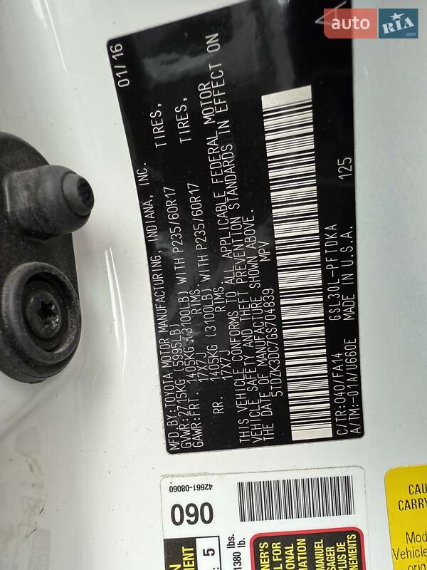 Мінівен Toyota Sienna 2016 в Києві фото 11 Мінівен Toyota Sienna 2016 в Києві