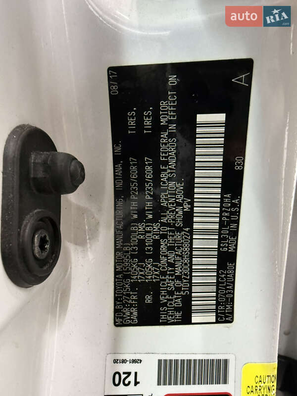 Мінівен Toyota Sienna 2017 в Одесі