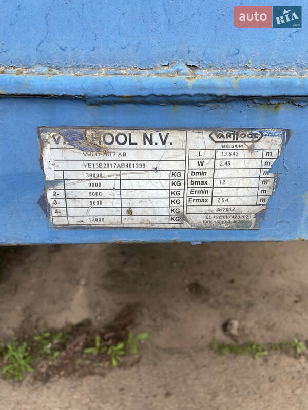 Бортовий напівпричіп Van Hool 3B2017 2002 в Лубнах фото 8 Бортовий напівпричіп Van Hool 3B2017 2002 в Лубнах