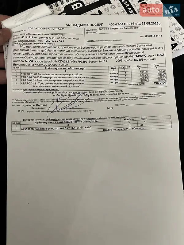 Внедорожник / Кроссовер ВАЗ / Lada 21214 / 4x4 2006 в Полтаве документ