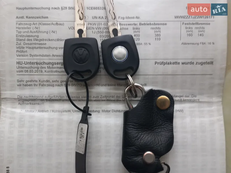 Универсал Volkswagen Bora 2001 в Ровно документ