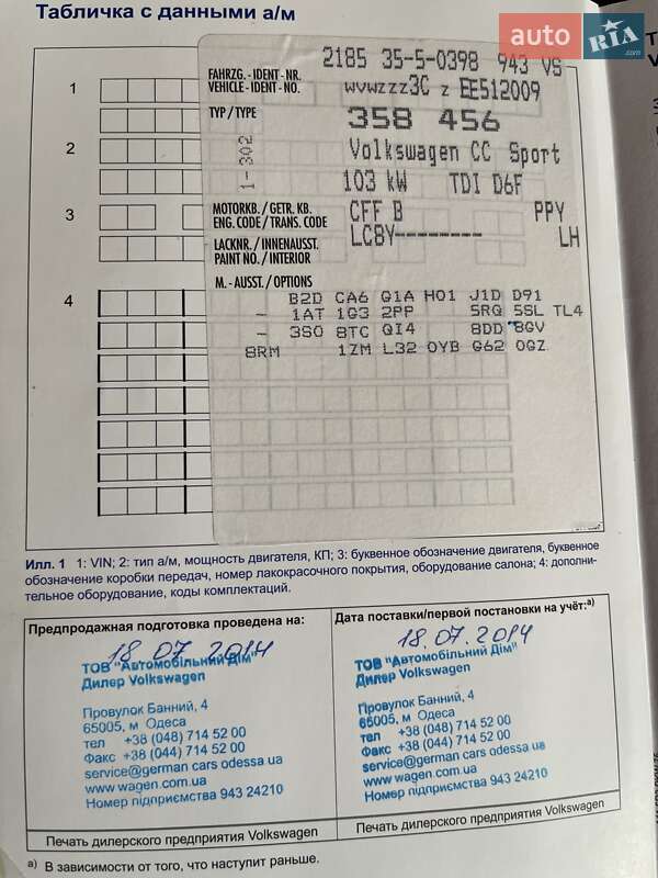 Купе Volkswagen CC / Passat CC 2013 в Одессе фото 26 Купе Volkswagen CC / Passat CC 2013 в Одессе