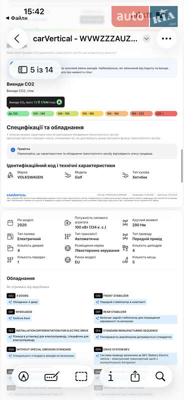 Хетчбек Volkswagen e-Golf 2020 в Тернополі