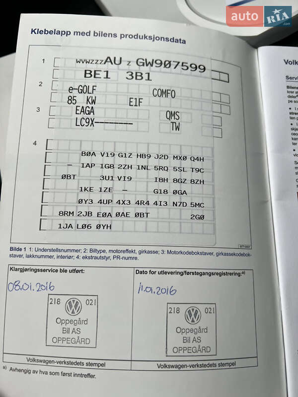 Хетчбек Volkswagen e-Golf 2016 в Львові