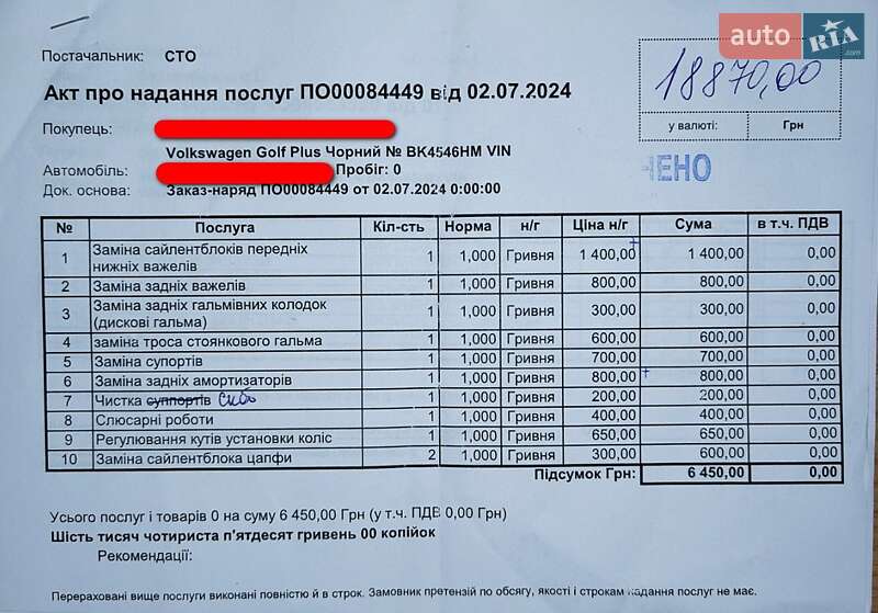 Хэтчбек Volkswagen Golf Plus 2007 в Ровно