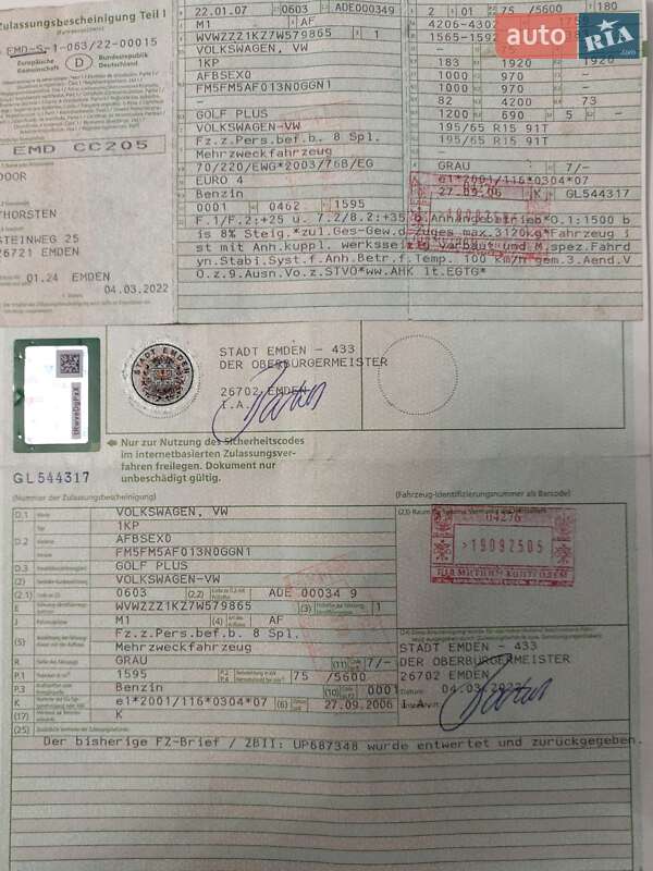 Хэтчбек Volkswagen Golf Plus 2007 в Ровно