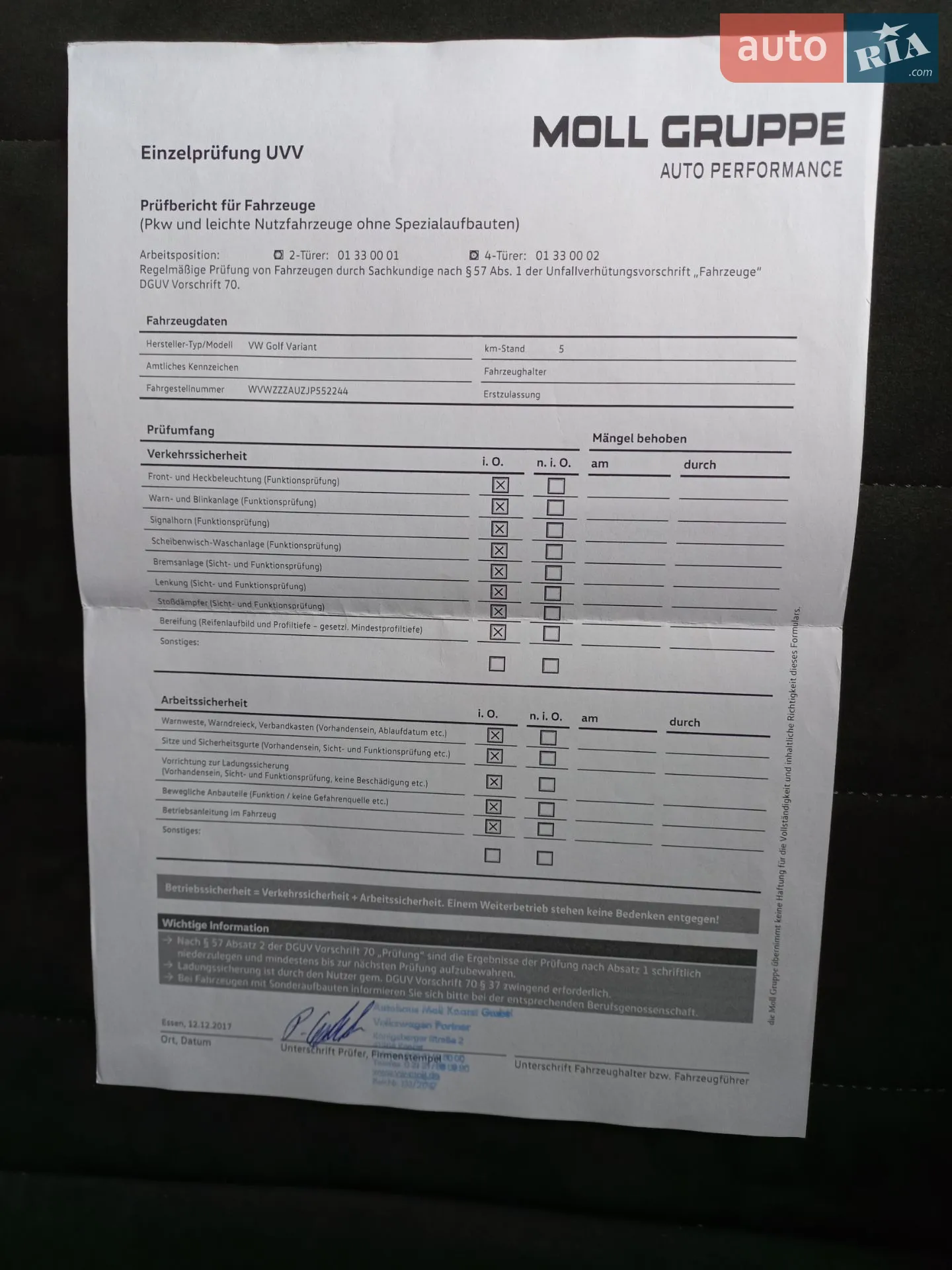 Volkswagen Golf 2017 VIN WVWZZZAUZJP552244 фото оголошення 27 з 120