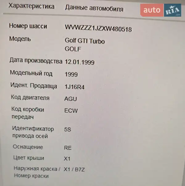 Хэтчбек Volkswagen Golf 1998 в Львове документ 2 фото Хэтчбек Volkswagen Golf 1998 в Львове документ